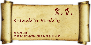 Krizsán Virág névjegykártya