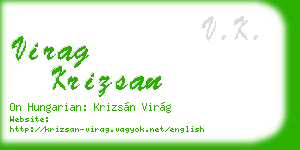 virag krizsan business card